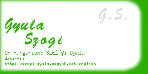 gyula szogi business card